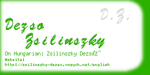 dezso zsilinszky business card